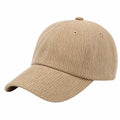 Baseballkappe Einheitsgröße aus Cord Beige mit gebogenem Schirm