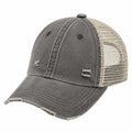 Baseballkappe Einheitsgröße Dunkelgrau Beige Baumwolloptik Mesh Vintage Freizeit