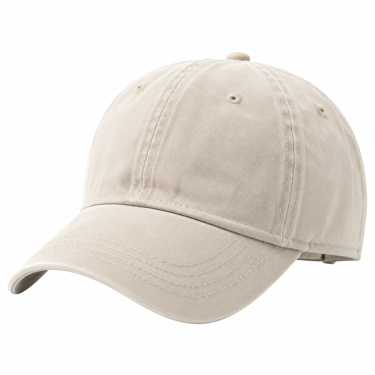 Baseballkappe Einheitsgröße Beige aus Baumwolltwill mit gebogenem Schirm
