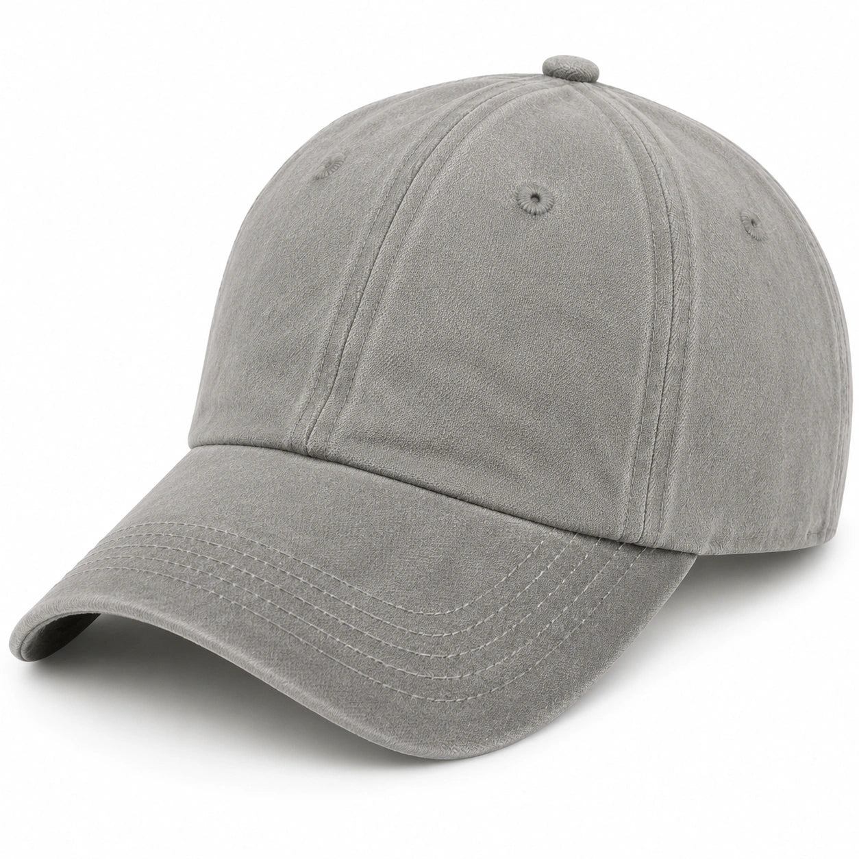 Baseballkappe Einheitsgröße Grau mit gebogenem Schirm im klassischen Stil