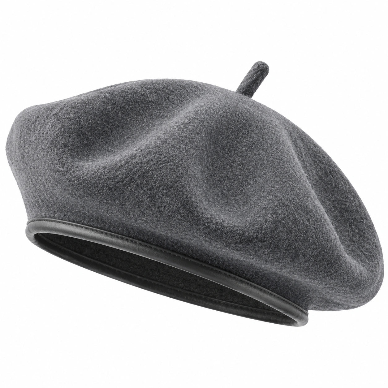 Baskenmütze Einheitsgröße Dunkelgrau Filzoptik Unisex klassischer Stil