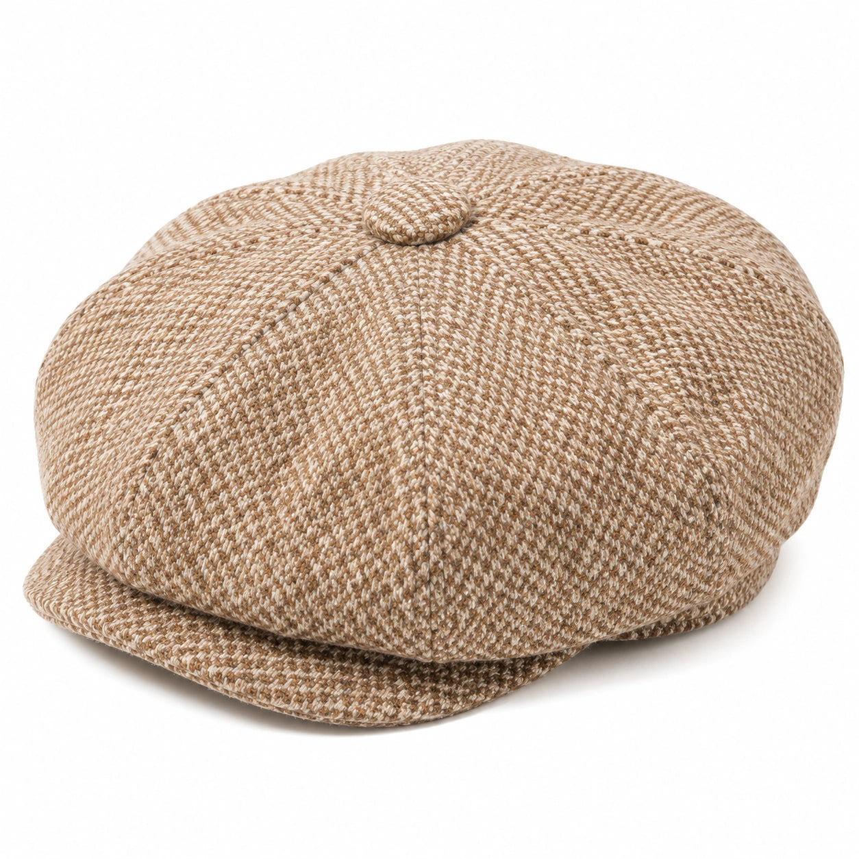 Schirmmütze Einheitsgröße aus Textil Braun Beige für Alltag im Schiebermützenstil