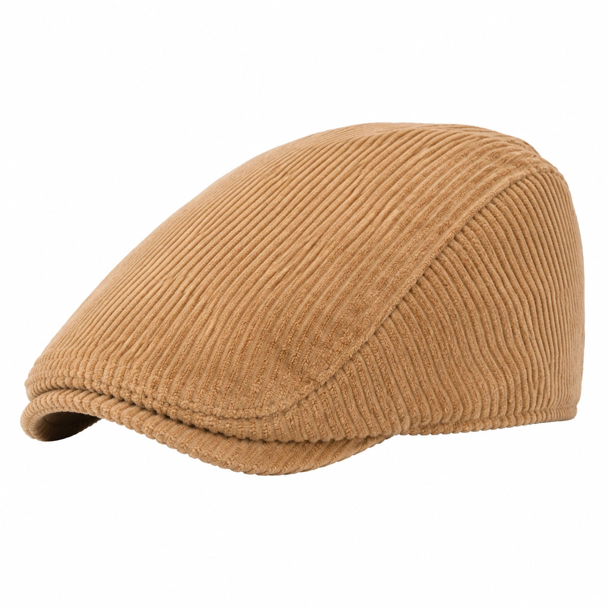 Schiebermütze Einheitsgröße aus Cordstoff in Camelbraun für Freizeit im klassischen Stil