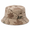 Fischerhut Einheitsgröße in Beige mit Blättermuster aus Textilgewebe atmungsaktiv