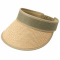 Sonnenvisier Einheitsgröße in Strohoptik Beige Khaki mit Elastikband